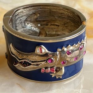 BETSEY JOHNSON IVY LEAGUE ALLIGATOR CUFF BRACELET, SUPER RARE, VINTAGE